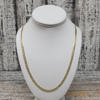 24" 14K Solid Curb Link Necklace