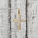 14K Diamond Cross Religious Pendant 