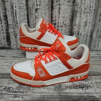 Louis Vuitton Trainer Monogram Denim Orange Size 11 No Box 