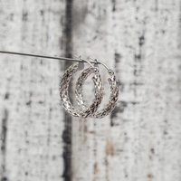 14K Fancy Cut Design Hoop Earrings