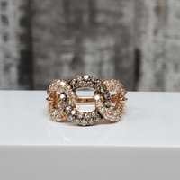 Levian 14K Strawberry Gold Chocolate and Vanilla Diamond Ring