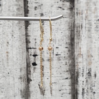 14K TriColor Fancy Dangle Bead w/ Butterfly Earrings