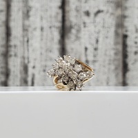 14K Diamond Cluster Cocktail Ring