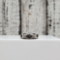 10K Black + White Diamond Band Ring