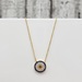 17.5" 18K Thin Chain w/ Evil Eye CZ Pendant  Attached Necklace