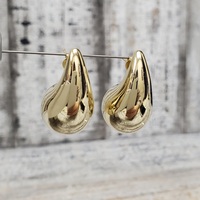 14K Teardrop Hollow Earrings w/ Friction Backs