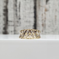 14K X Design Band Ring