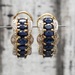 14K Diamond + Oval Sapphires Earrings w/ Omega Backs