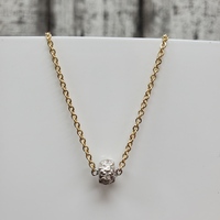 14K Diamond Attached Pendant Chain Necklace