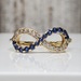 14K White + Blue CZ Infinity Symbol Ring