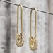14K CZ Paperclip Earrings