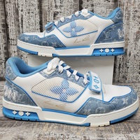 Louis Vuitton Trainers Blue/White Monogram Leather and Denim