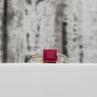 10K Square Ruby Ring 