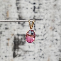 14K Multi Colored Pink / Purple Stone Pendant
