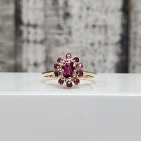 14K Diamond + Rubies Ring
