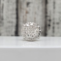 14K Diamond Cluster Single Stud Earring 