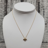 15.5" 18kTiffany & Co. Elsa Peretti Bird Cross Pendant + Necklace 