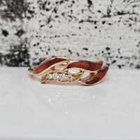 $2700 Kabana 14K Pink Mother Of Pearl Inlay Diamond Ring