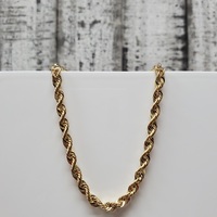 22" 10K Semi Solid Rope Chain Necklace