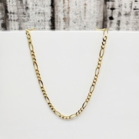 22" 14K Solid Figaro Link Necklace