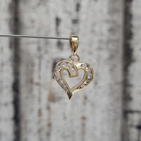 14K Diamond Heart Pendant 