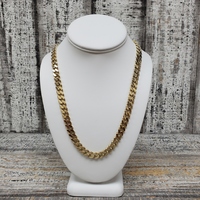26.5" 10K Semi Solid Cuban Link Monaco Necklace