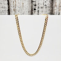 22" 14K Diamond Cut Curb Link Necklace