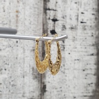 14K Nugget Style Hoop Earrings