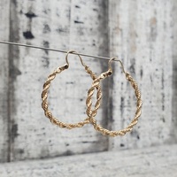 10K Rope Style Hoop Earrings