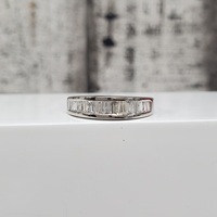 Platinum Baguette Diamond Wedding Band Ring