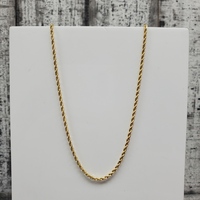 14K ADJUSTABLE Length Rope Chain Necklace 