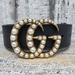 Gucci Moon Calfskin Pearl GG Belt Size 34