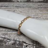 14K TriColor XOXO Design Bracelet