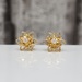10K Flower Design Stud Diamond Earrings