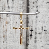 14K Semi Solid Crucifix Cross Jesus Religious Pendant