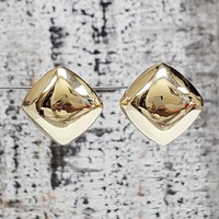 14K fancy Design Square Stud Earrings w/ Omega Backs