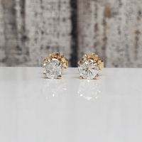 14K Stud CLARITY ENHANCED Diamond Earrings w/ Friction Backs
