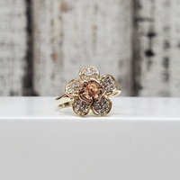 14K Flower Design Ring w/ CZ