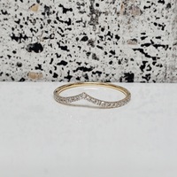 14K Diamond V-Shaped Band Ring