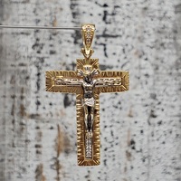 18K CZ Jesus Cross Crucifix Religious Pendant