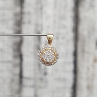 14K Diamond Cluster Pendant 