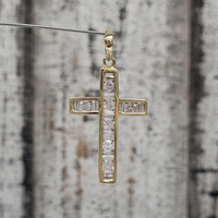 10K Diamond Cross Pendant