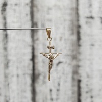 10K Small Crucifix Cross Pendant