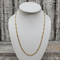 20" 10K YG Solid Figaro Link Necklace