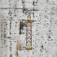 8K Two Tone Diamond Pendant