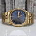 Citizen Gold Tone Blue Dial Quartz Day Date Watch 