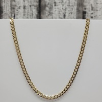 20.25" 14K YG Solid Curb Link Necklace 