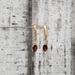 10K Oval Garnet Stone + Diamond Earrings