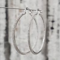 14K Inside Out Hoop Diamond Earrings