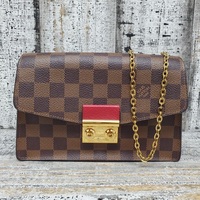 Louis Vuitton Croisette Damier Ebene Canvas Croisette Chain Wallet